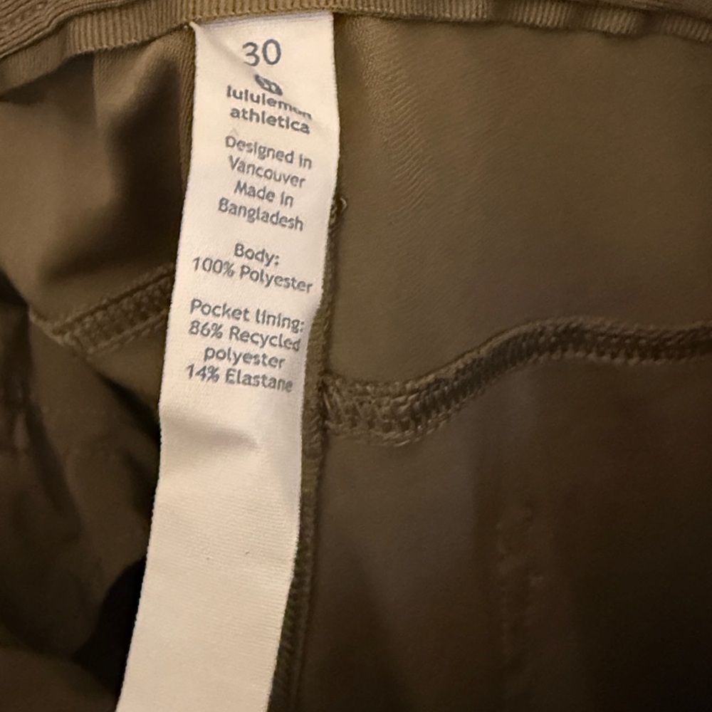 Lululemon ABC Pant Men 30x32 Tan Classic Fit Warpstreme Stretch Chino LM5335SE - Picture 10 of 13